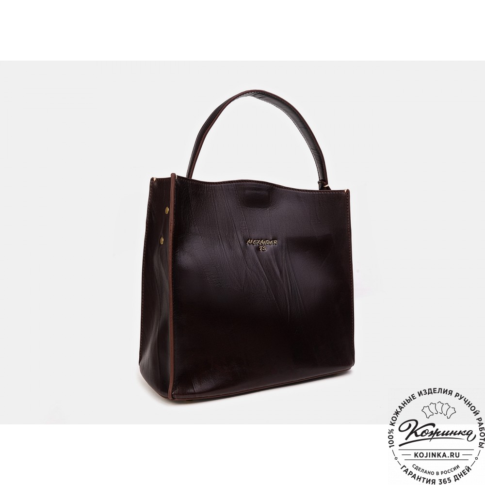 Женская кожаная сумка "Синтия" (коричневая гладкая кожа)